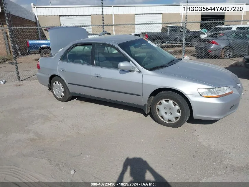 2000 Honda Accord 2.3 Lx VIN: 1HGCG5644YA007220 Lot: 40723490