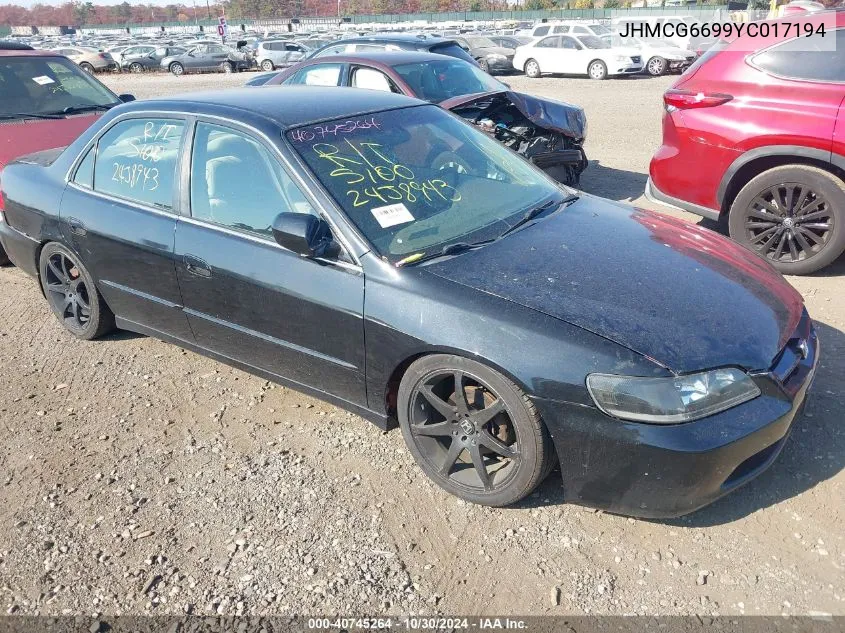 2000 Honda Accord 2.3 Se VIN: JHMCG6699YC017194 Lot: 40745264