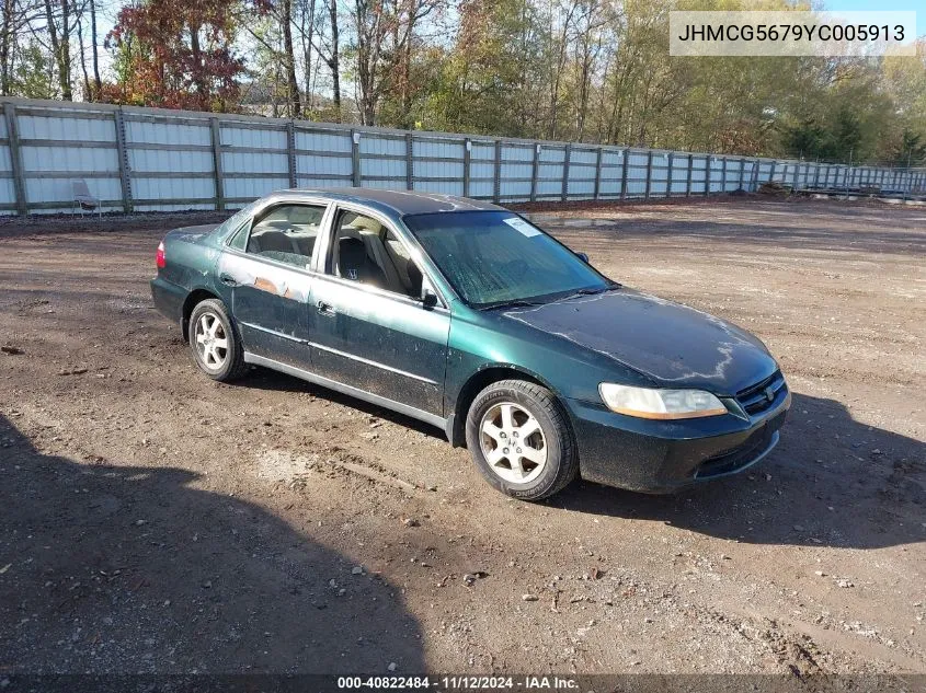 2000 Honda Accord 2.3 Se VIN: JHMCG5679YC005913 Lot: 40822484