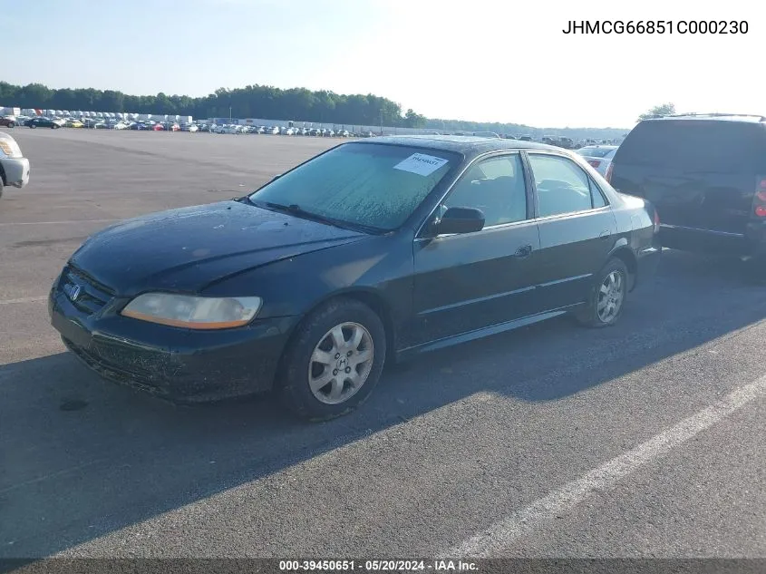 2001 Honda Accord 2.3 Ex VIN: JHMCG66851C000230 Lot: 39450651