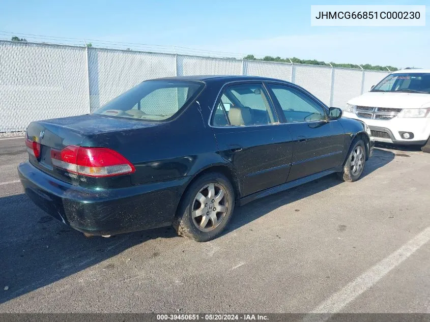 2001 Honda Accord 2.3 Ex VIN: JHMCG66851C000230 Lot: 39450651