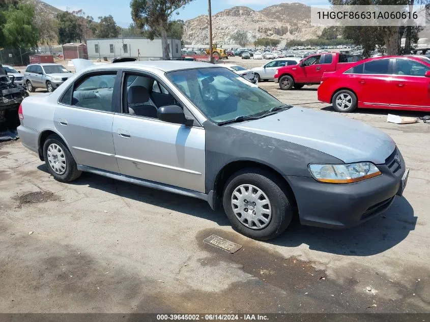 2001 Honda Accord Value Package VIN: 1HGCF86631A060616 Lot: 39645002