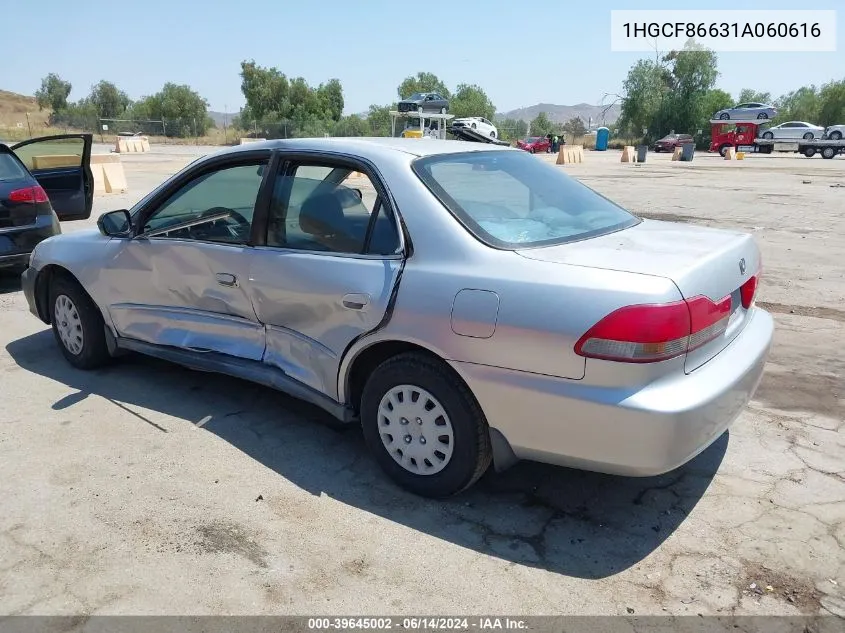 2001 Honda Accord Value Package VIN: 1HGCF86631A060616 Lot: 39645002