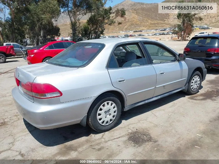 2001 Honda Accord Value Package VIN: 1HGCF86631A060616 Lot: 39645002