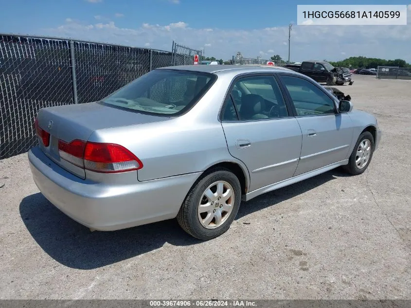 1HGCG56681A140599 2001 Honda Accord 2.3 Ex