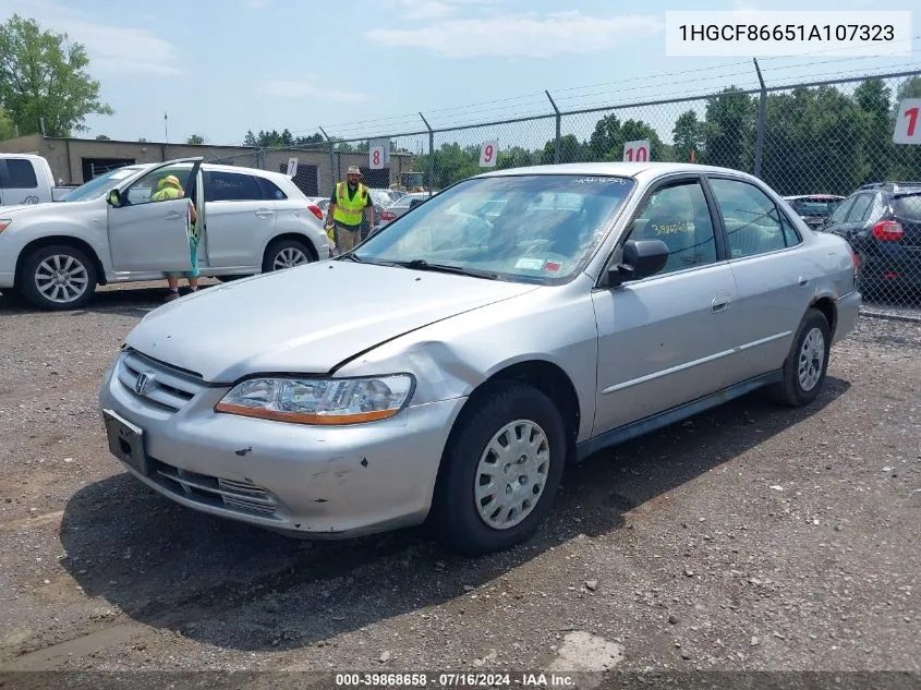 2001 Honda Accord Value Package VIN: 1HGCF86651A107323 Lot: 39868658