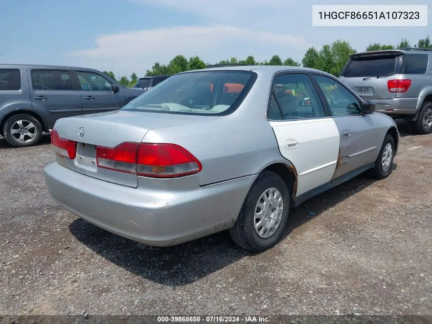 2001 Honda Accord Value Package VIN: 1HGCF86651A107323 Lot: 39868658