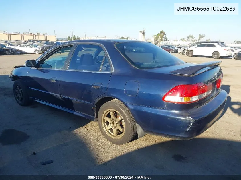 2001 Honda Accord 2.3 Ex VIN: JHMCG56651C022639 Lot: 39990080