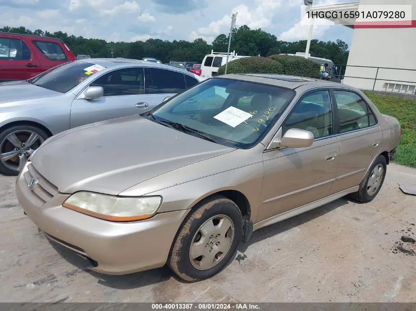 2001 Honda Accord 3.0 Ex VIN: 1HGCG16591A079280 Lot: 40013387