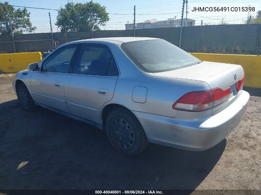 2001 Honda Accord 2.3 Lx VIN: JHMCG56491C015398 Lot: 40048801