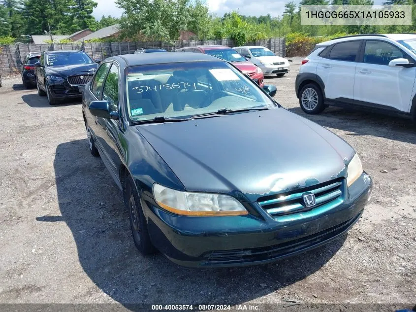 2001 Honda Accord Sdn Lx VIN: 1HGCG665X1A105933 Lot: 40053574