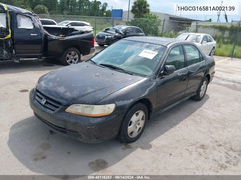 2001 Honda Accord 3.0 Ex VIN: 1HGCG16581A002139 Lot: 40116283