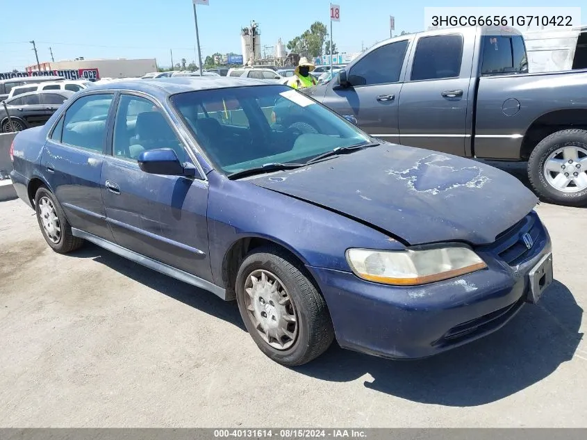 2001 Honda Accord 2.3 Lx VIN: 3HGCG66561G710422 Lot: 40131614