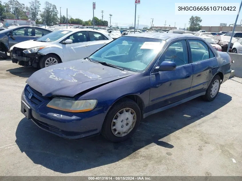 2001 Honda Accord 2.3 Lx VIN: 3HGCG66561G710422 Lot: 40131614