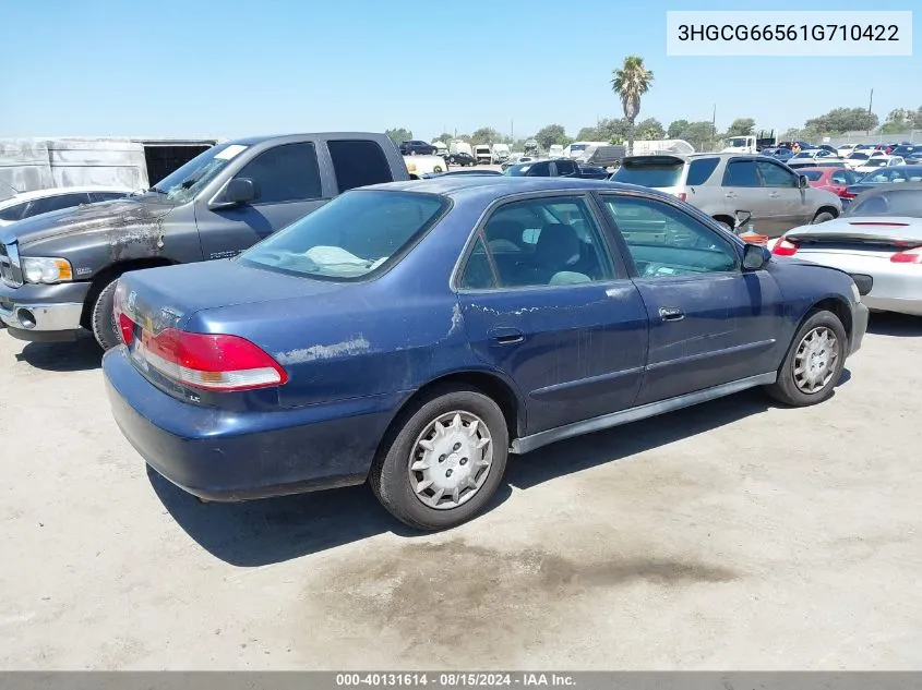 2001 Honda Accord 2.3 Lx VIN: 3HGCG66561G710422 Lot: 40131614