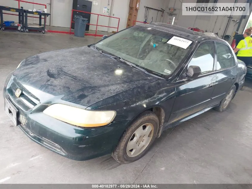 2001 Honda Accord 3.0 Ex VIN: 1HGCG16521A041700 Lot: 40182977