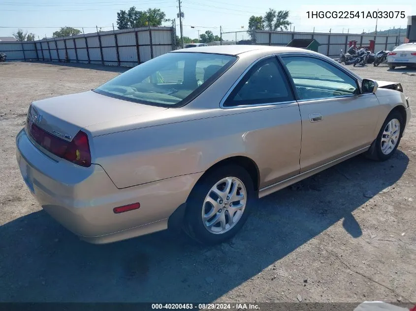 2001 Honda Accord 3.0 Ex VIN: 1HGCG22541A033075 Lot: 40200453