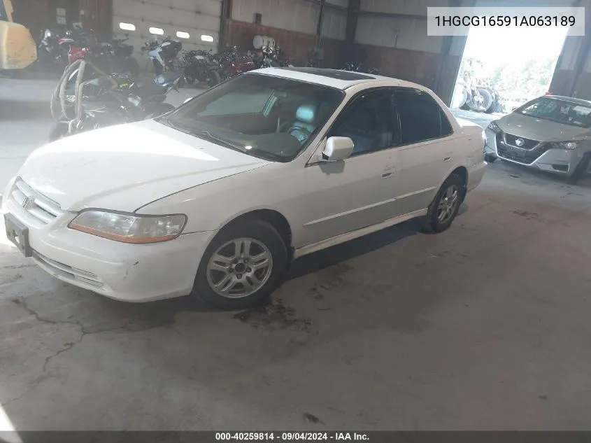 2001 Honda Accord 3.0 Ex VIN: 1HGCG16591A063189 Lot: 40259814