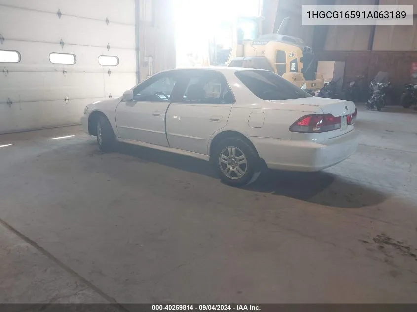 2001 Honda Accord 3.0 Ex VIN: 1HGCG16591A063189 Lot: 40259814