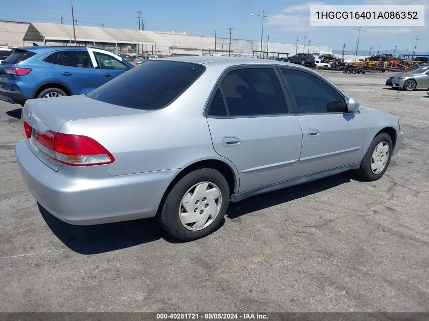 2001 Honda Accord 3.0 Lx VIN: 1HGCG16401A086352 Lot: 40281721