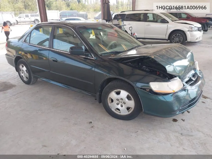 2001 Honda Accord 3.0 Ex VIN: 1HGCG16581A006966 Lot: 40294685