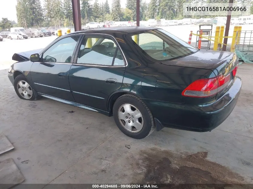 2001 Honda Accord 3.0 Ex VIN: 1HGCG16581A006966 Lot: 40294685