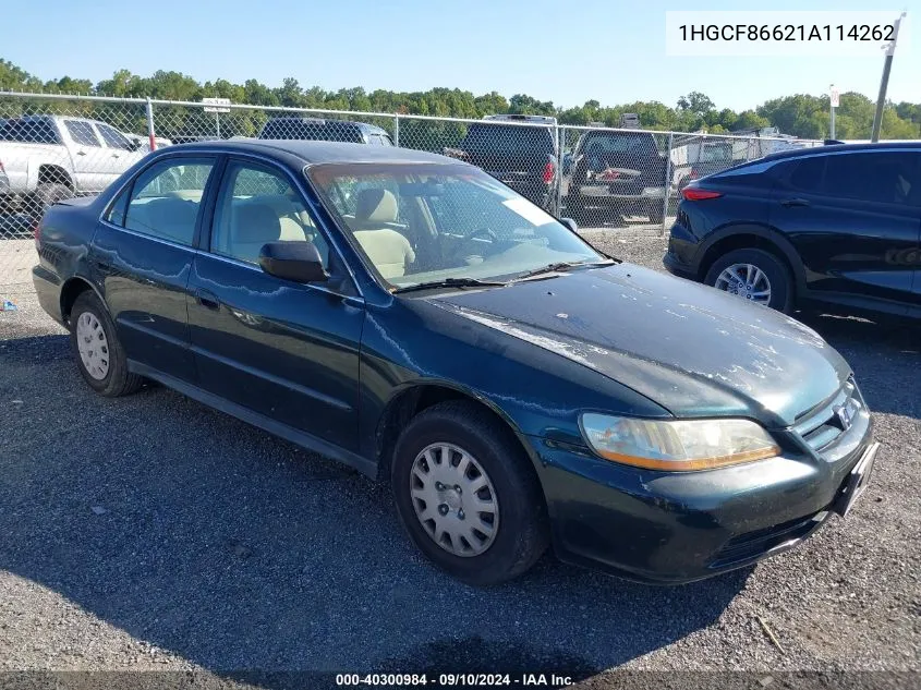 1HGCF86621A114262 2001 Honda Accord Value