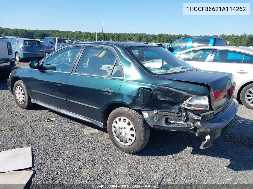 1HGCF86621A114262 2001 Honda Accord Value