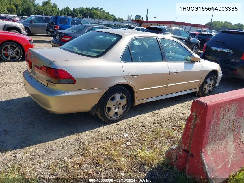 1HGCG16561A003385 2001 Honda Accord Ex