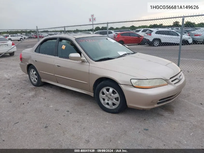 2001 Honda Accord 2.3 Ex VIN: 1HGCG56681A149626 Lot: 40311139