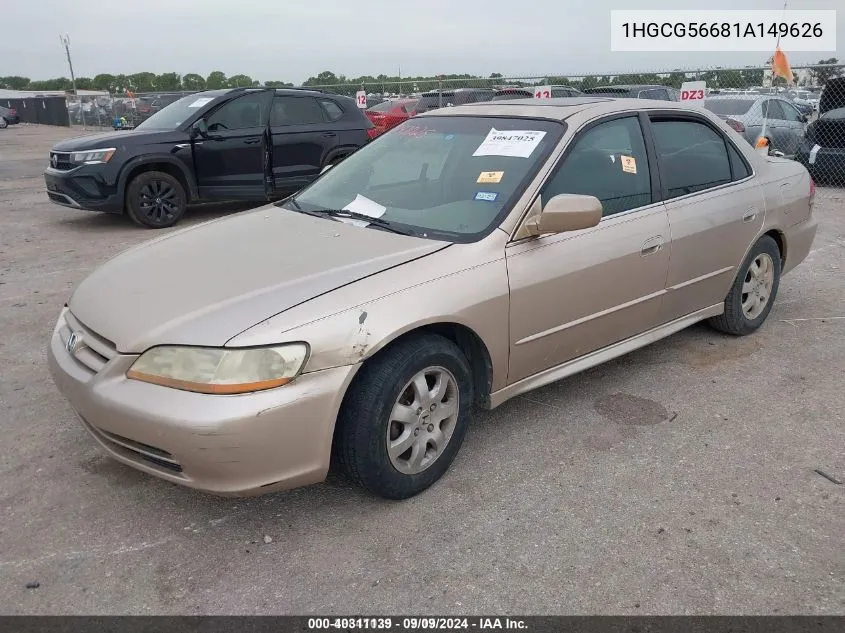 1HGCG56681A149626 2001 Honda Accord 2.3 Ex