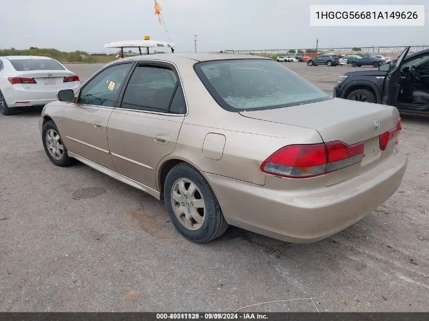 2001 Honda Accord 2.3 Ex VIN: 1HGCG56681A149626 Lot: 40311139