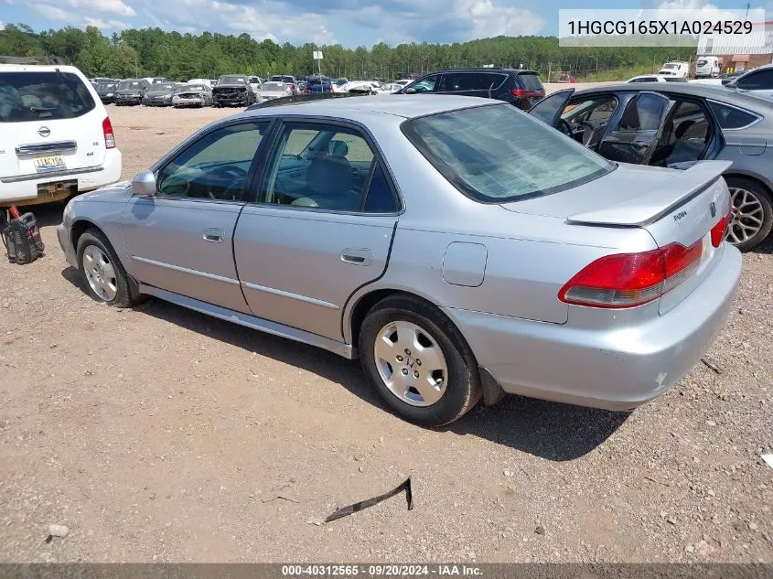 2001 Honda Accord 3.0 Ex VIN: 1HGCG165X1A024529 Lot: 40312565