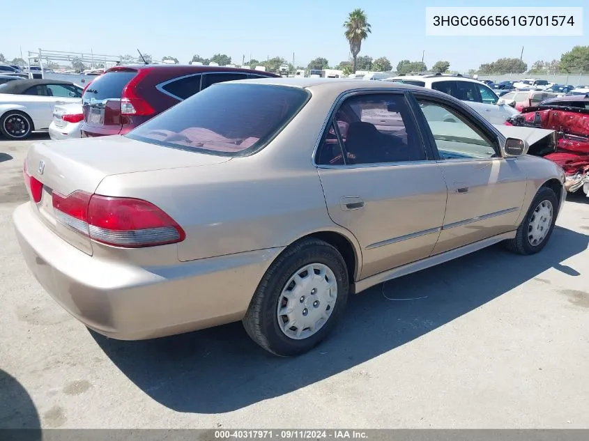 2001 Honda Accord Sdn Lx VIN: 3HGCG66561G701574 Lot: 40317971