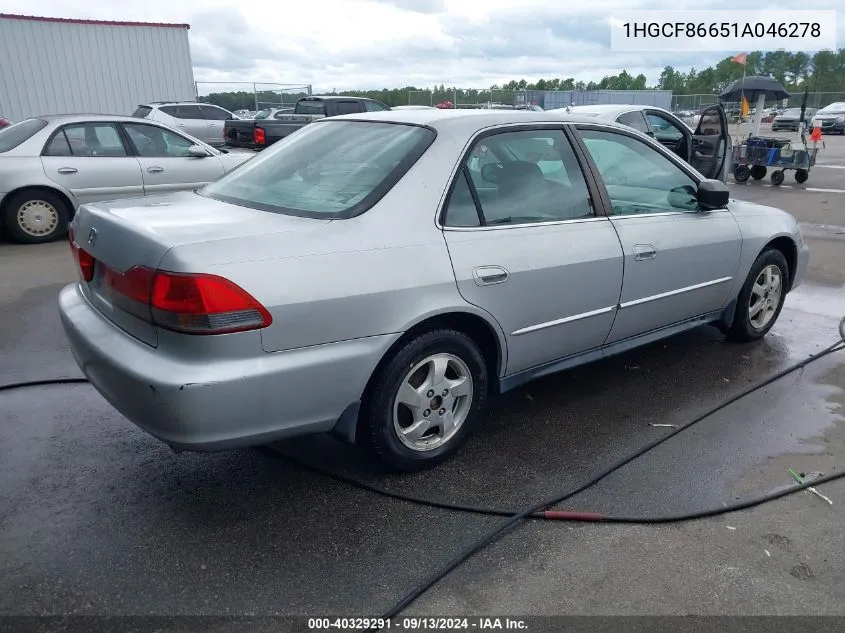 1HGCF86651A046278 2001 Honda Accord Value Package