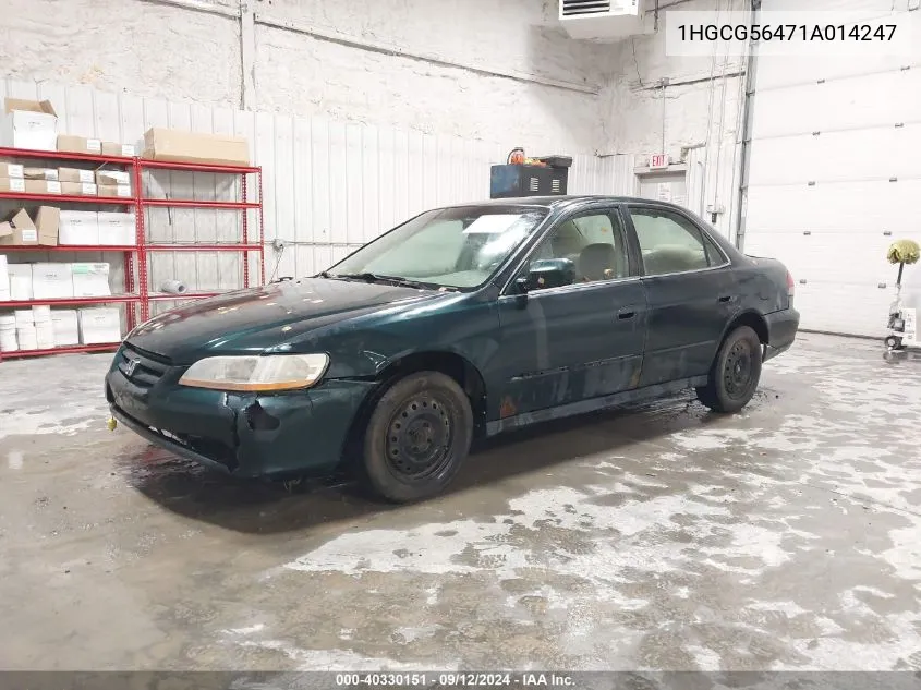 2001 Honda Accord 2.3 Lx VIN: 1HGCG56471A014247 Lot: 40330151