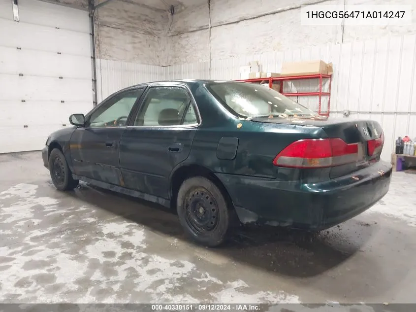 2001 Honda Accord 2.3 Lx VIN: 1HGCG56471A014247 Lot: 40330151