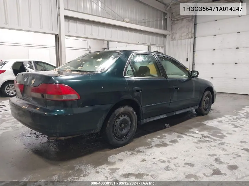 2001 Honda Accord 2.3 Lx VIN: 1HGCG56471A014247 Lot: 40330151