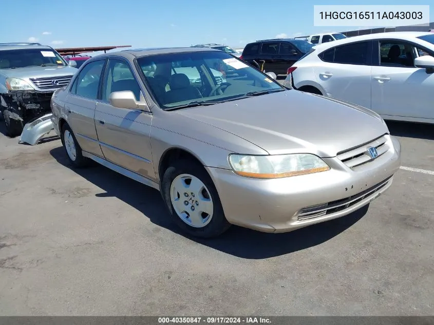 1HGCG16511A043003 2001 Honda Accord 3.0 Ex