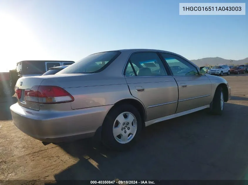 1HGCG16511A043003 2001 Honda Accord 3.0 Ex