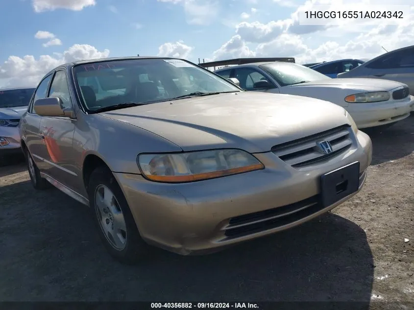 1HGCG16551A024342 2001 Honda Accord 3.0 Ex