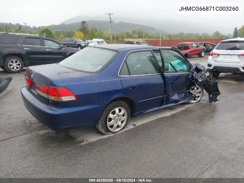 2001 Honda Accord Ex VIN: JHMCG66871C003260 Lot: 40358250