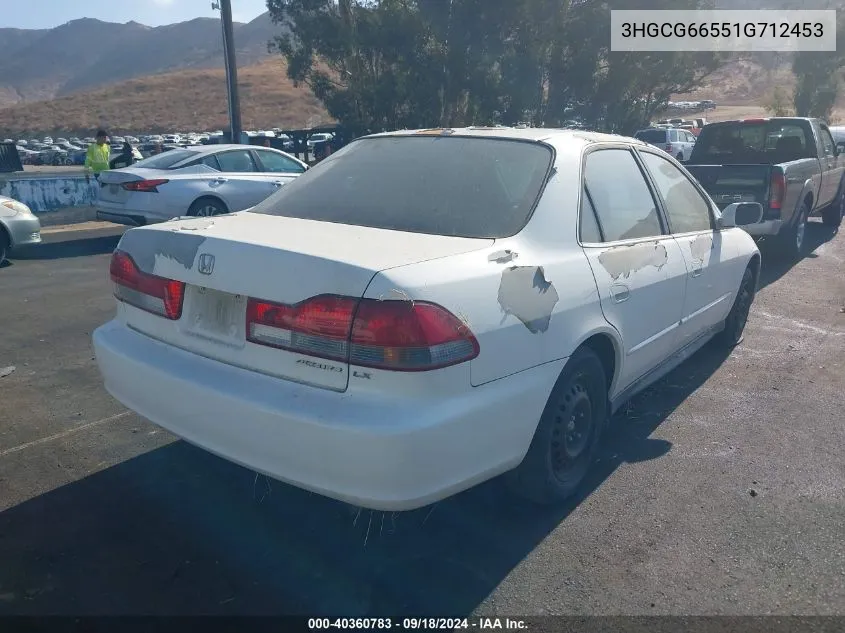 2001 Honda Accord Lx VIN: 3HGCG66551G712453 Lot: 40360783