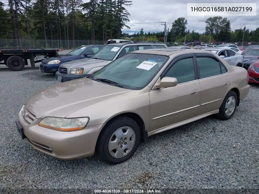 2001 Honda Accord 3.0 Ex VIN: 1HGCG16581A027199 Lot: 40361838