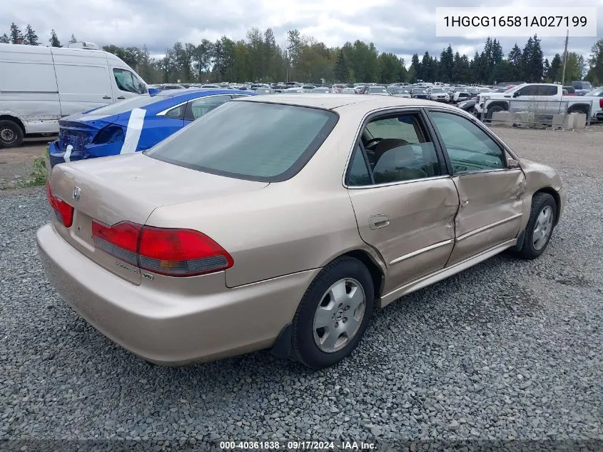 2001 Honda Accord 3.0 Ex VIN: 1HGCG16581A027199 Lot: 40361838