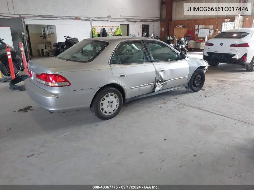 2001 Honda Accord 2.3 Lx VIN: JHMCG66561C017446 Lot: 40367775