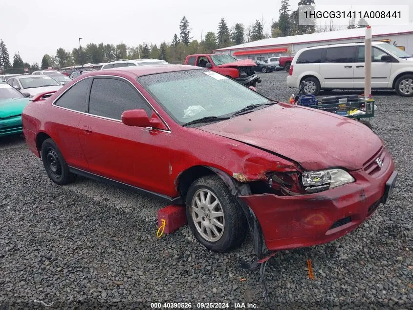 1HGCG31411A008441 2001 Honda Accord 2.3 Lx