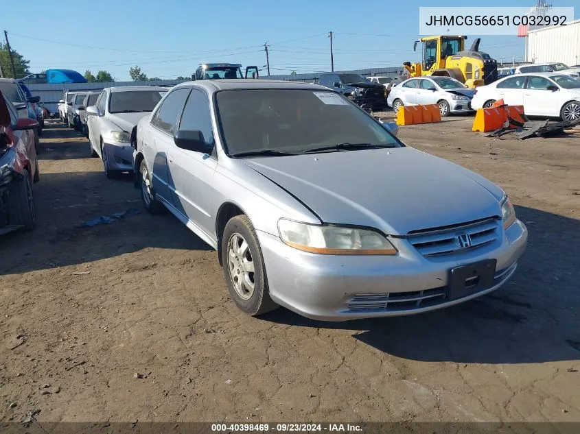 2001 Honda Accord Ex VIN: JHMCG56651C032992 Lot: 40398469