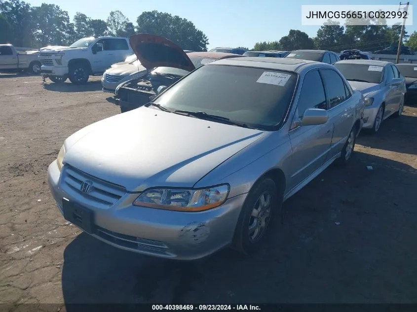 2001 Honda Accord Ex VIN: JHMCG56651C032992 Lot: 40398469