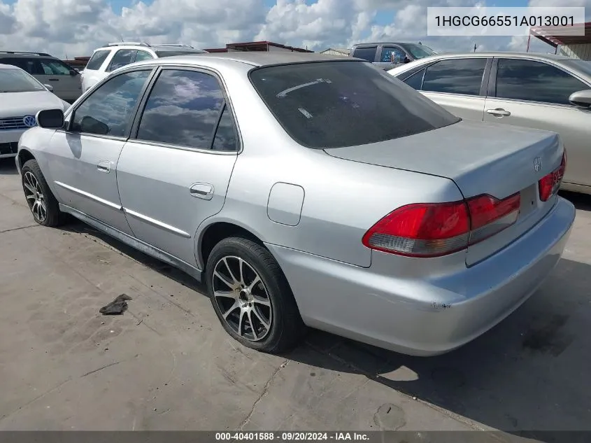 2001 Honda Accord 2.3 Lx VIN: 1HGCG66551A013001 Lot: 40401588